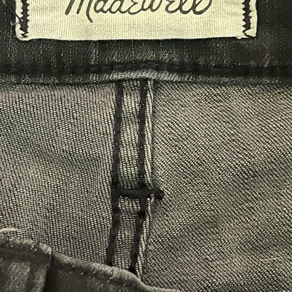 Madewell 9’’ Mid Rise Black Distressed Skinny Jeans Sz 28 - Picture 8 of 10